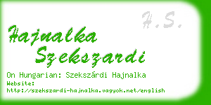 hajnalka szekszardi business card