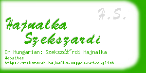 hajnalka szekszardi business card